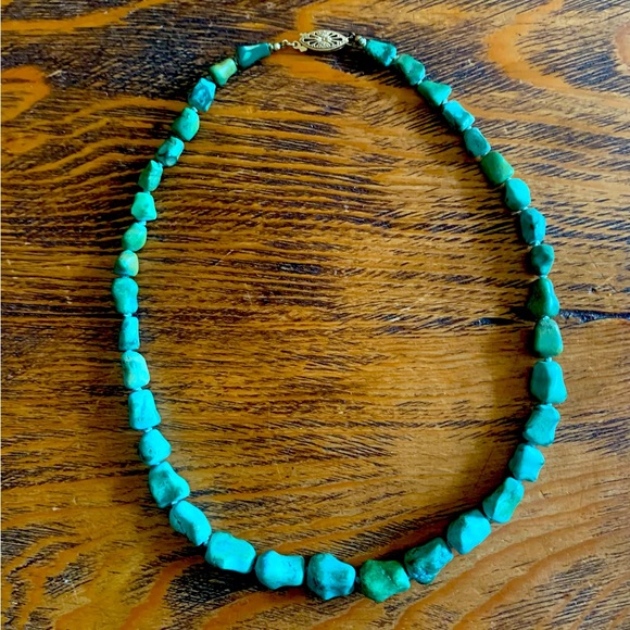 Jewelry - 14 K GOLD (CLASP) TURQUOISE NECKLACE